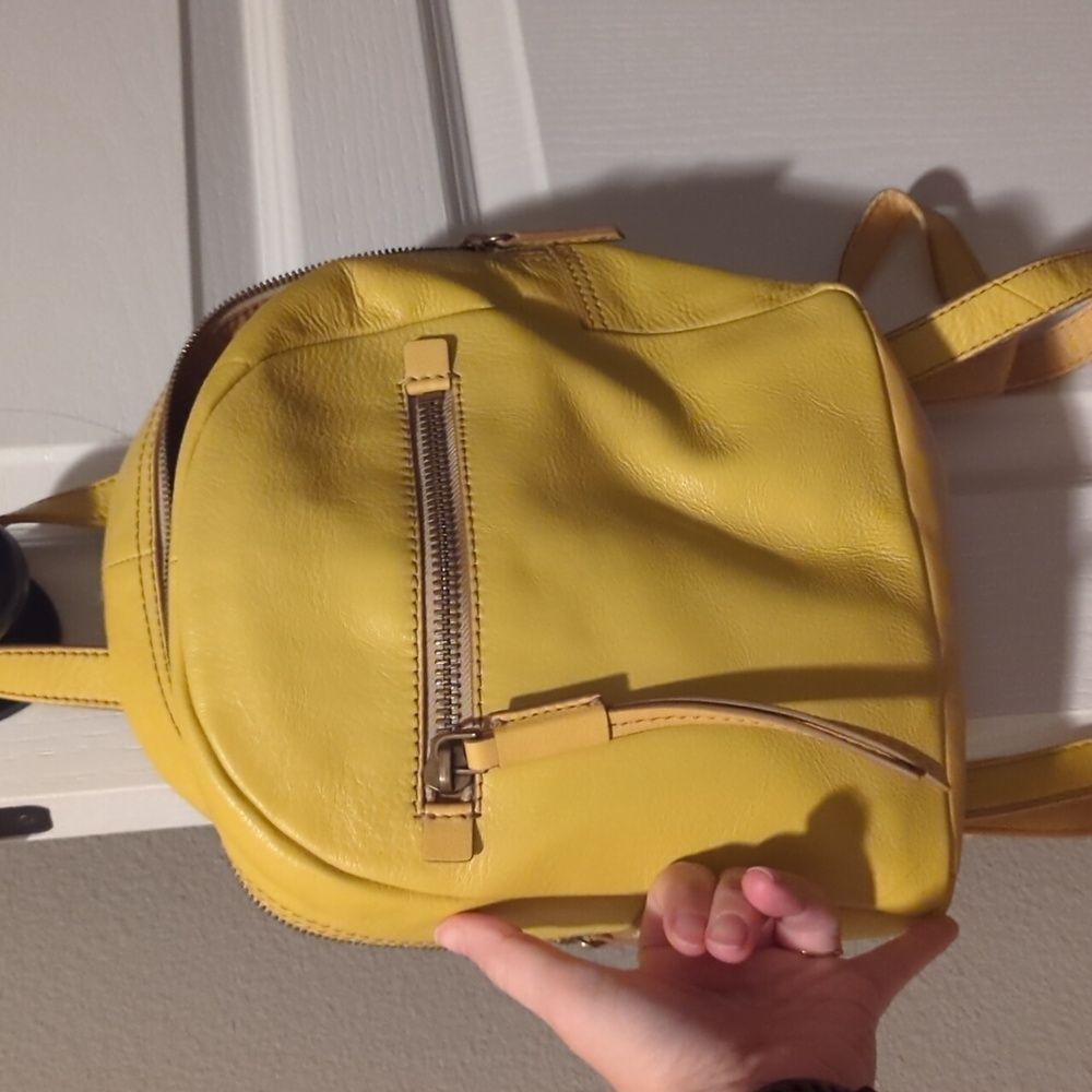 Fossil Yellow Leather Backpack - image 7